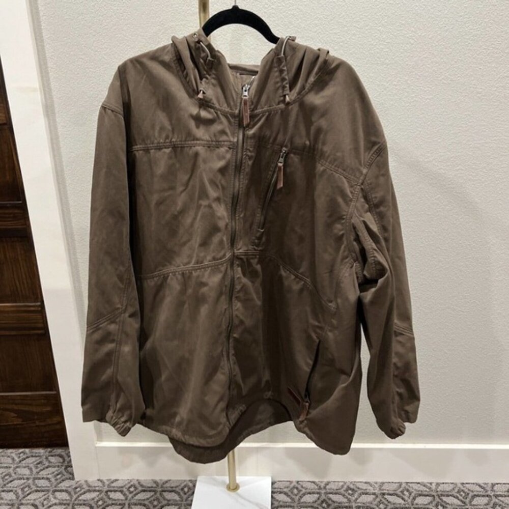 Duluth Jacket Men’s X3L Olive Brown Canvas Zipper Hooded Field